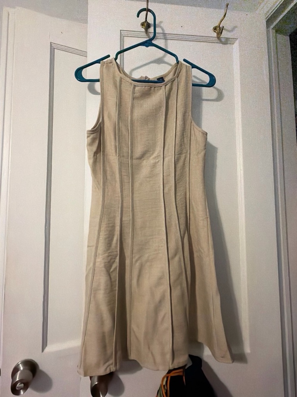 SHEIN Cream Sleeveless Panel A-Line Mini Dress